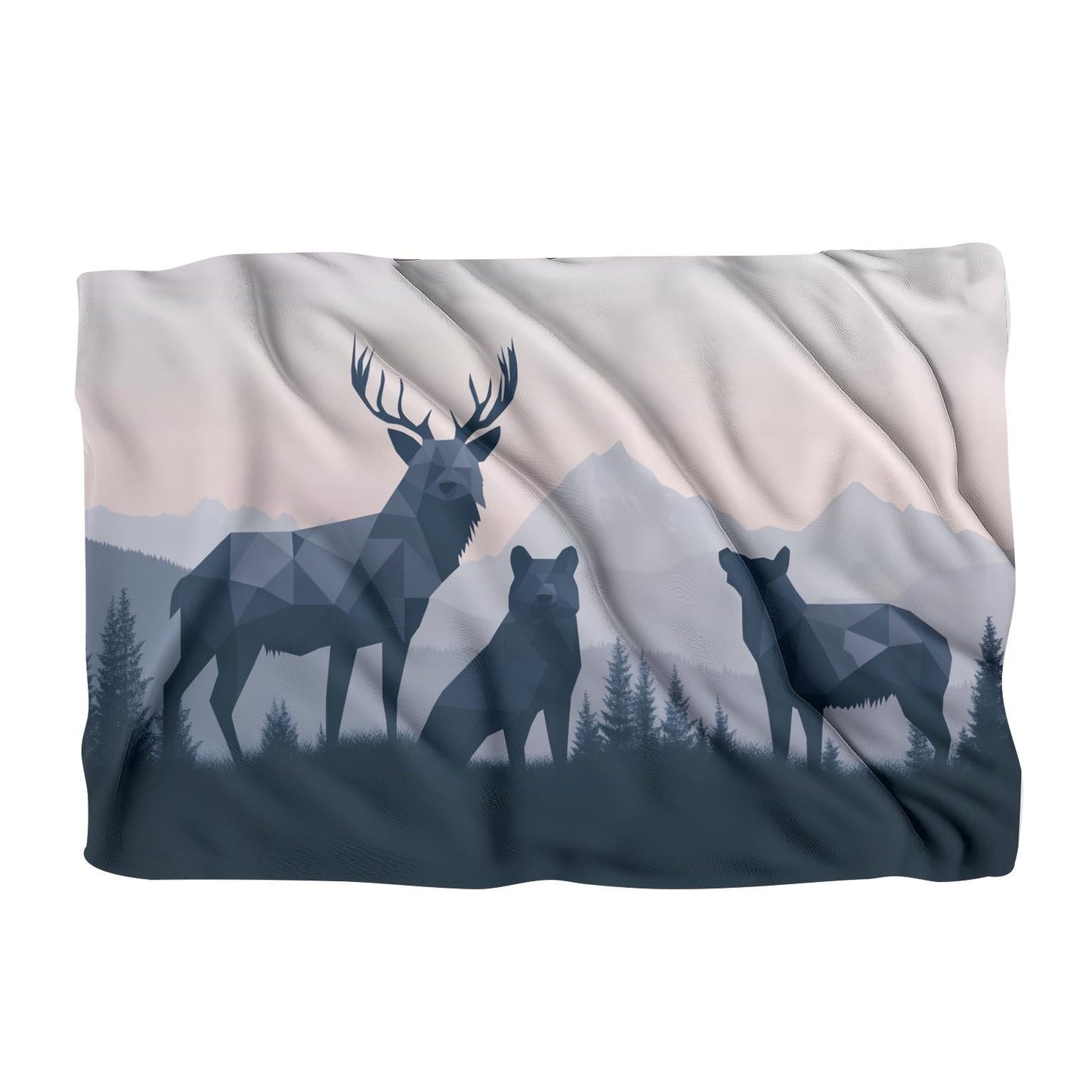 Sombre Wildlife Geometry Blanket
