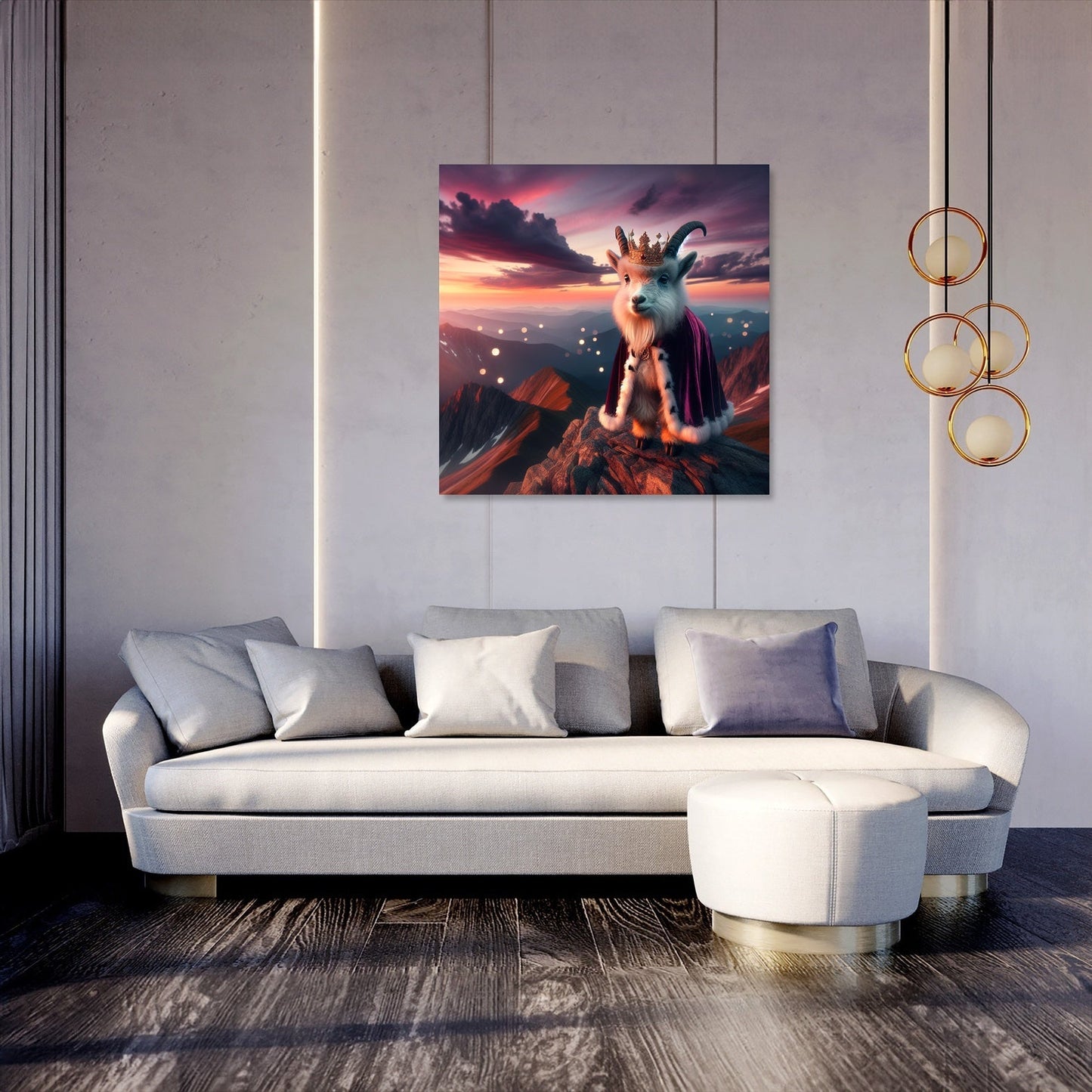 Regal Twilight Goat Majesty Canvas