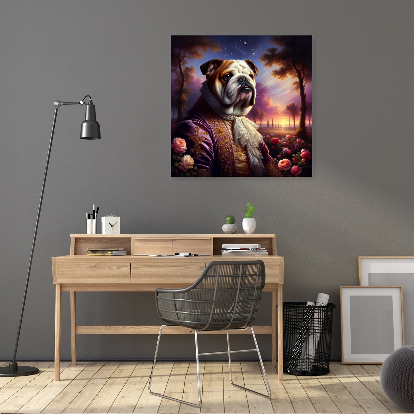 Regal Bulldog Twilight Canvas