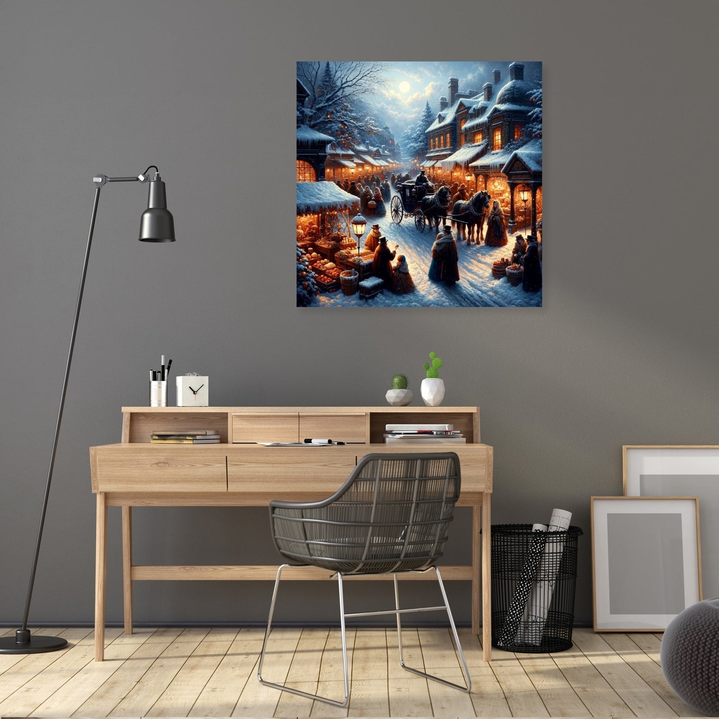 Victorian Winter Market Canvas