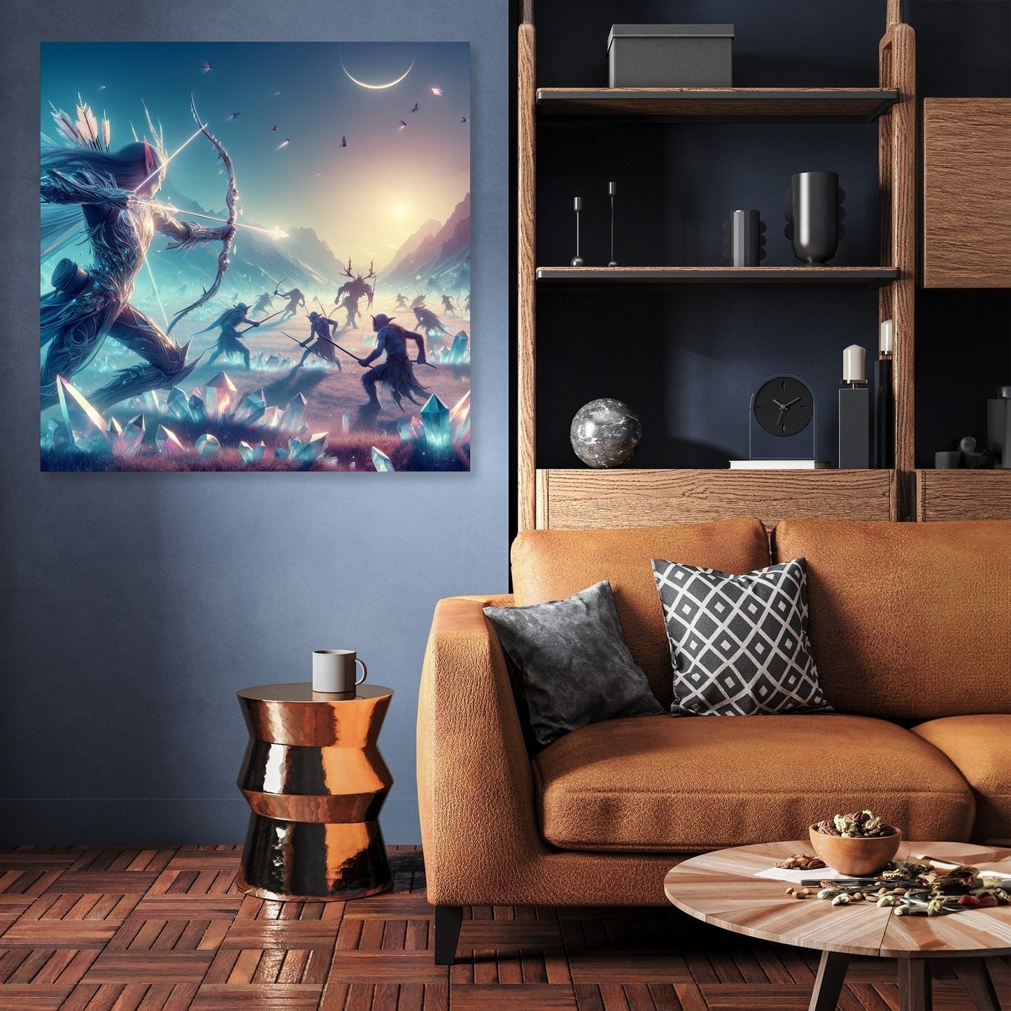 Moonlit Crystal Skirmish Canvas