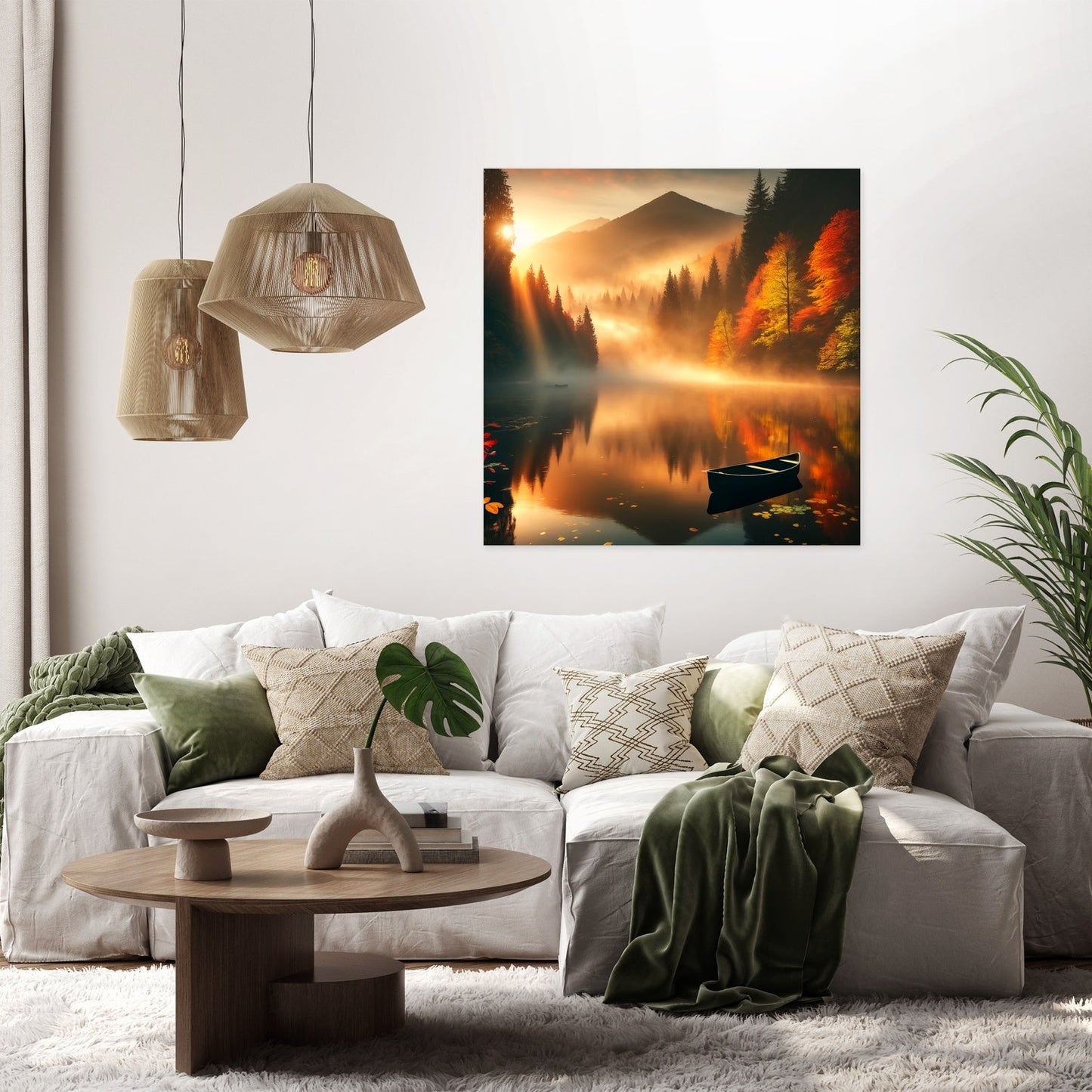 Autumn Dawn Mist Canvas