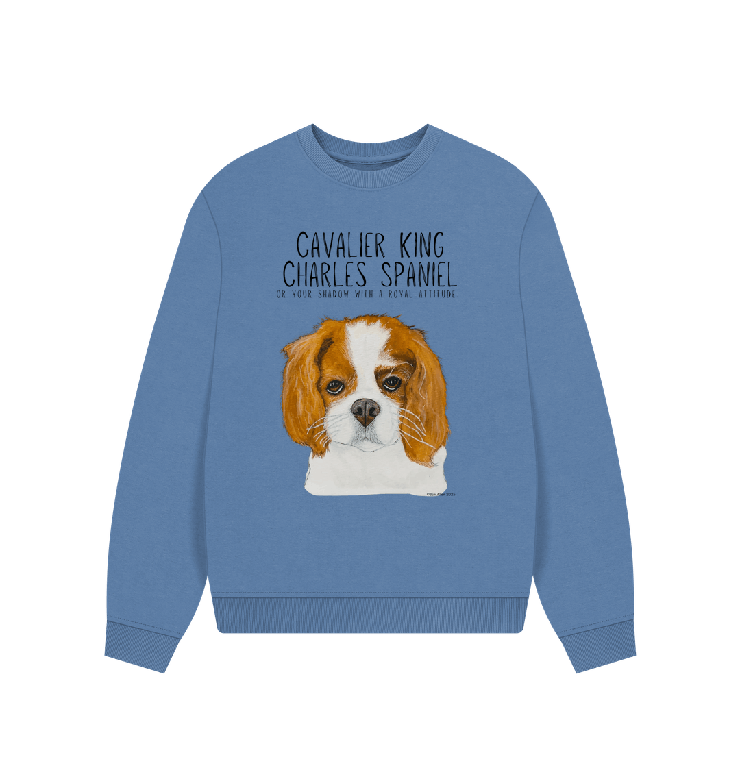 Oversized & Overruled: Eco-Luxe Sweatshirt with Cavalier Queen Energy