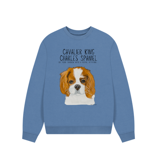 Oversized & Overruled: Eco-Luxe Sweatshirt with Cavalier Queen Energy