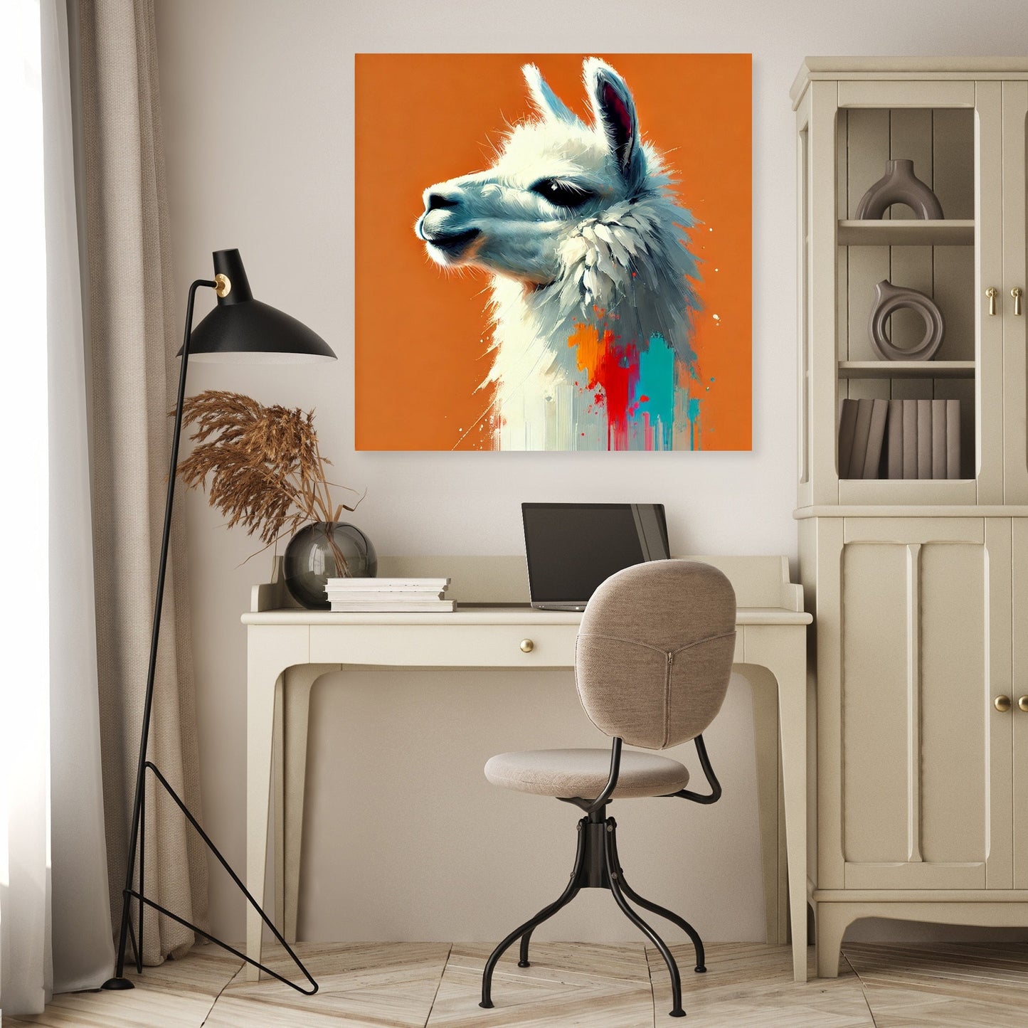 Colourful Llama Profile Canvas