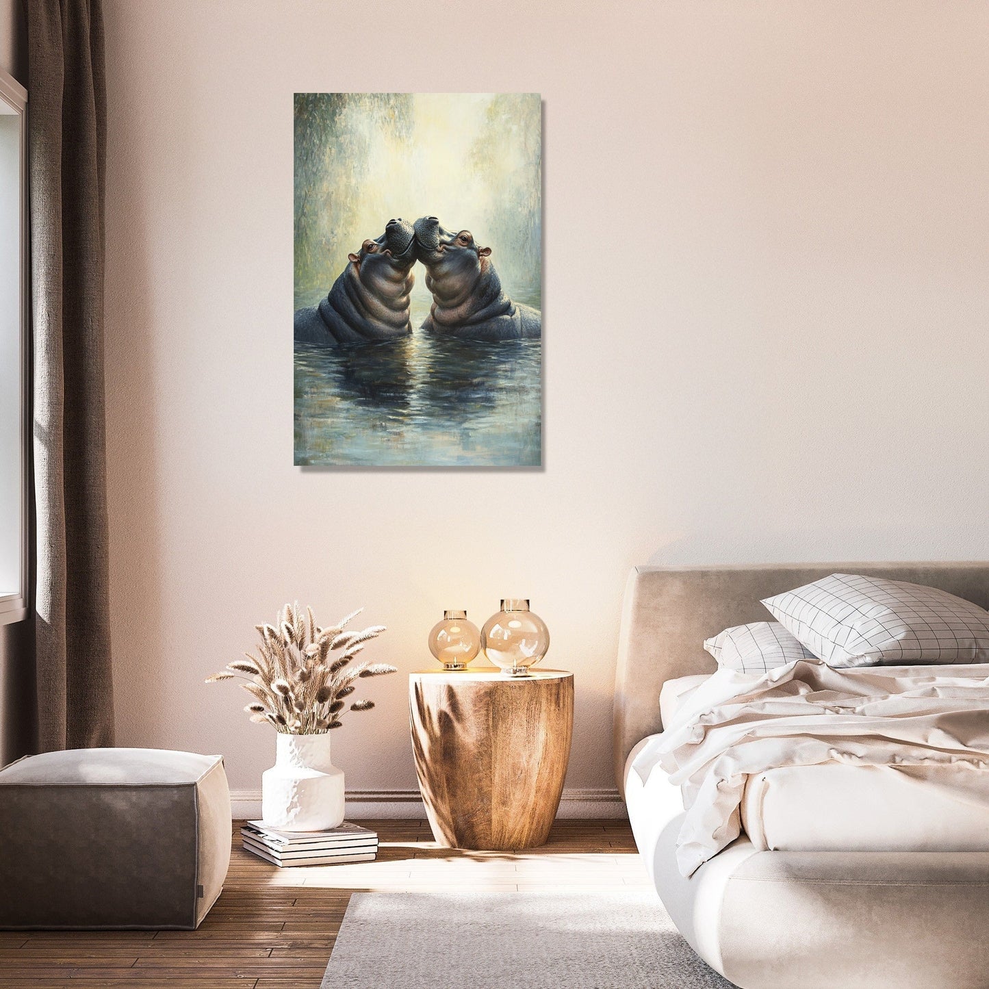 Pastel Hippo Harmony Canvas