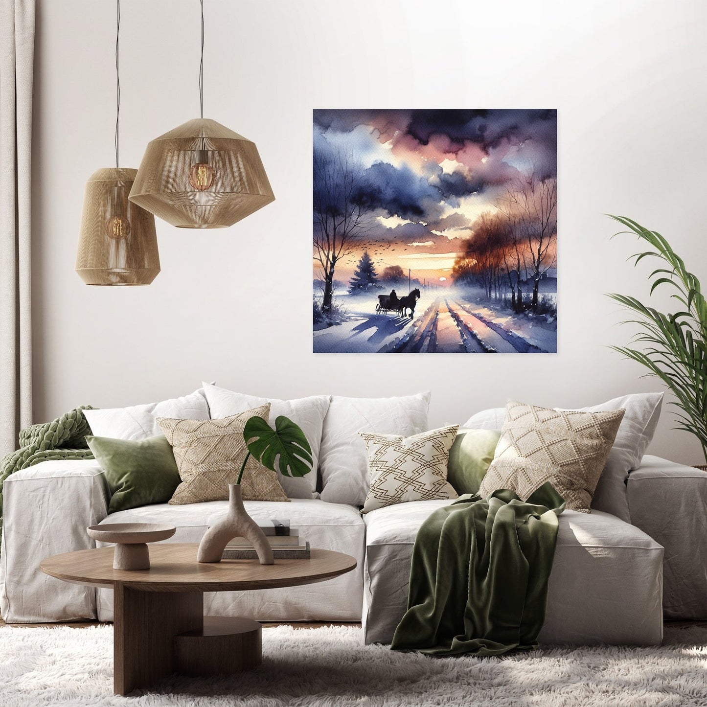 Melancholic Dawn Sleigh Ride Canvas