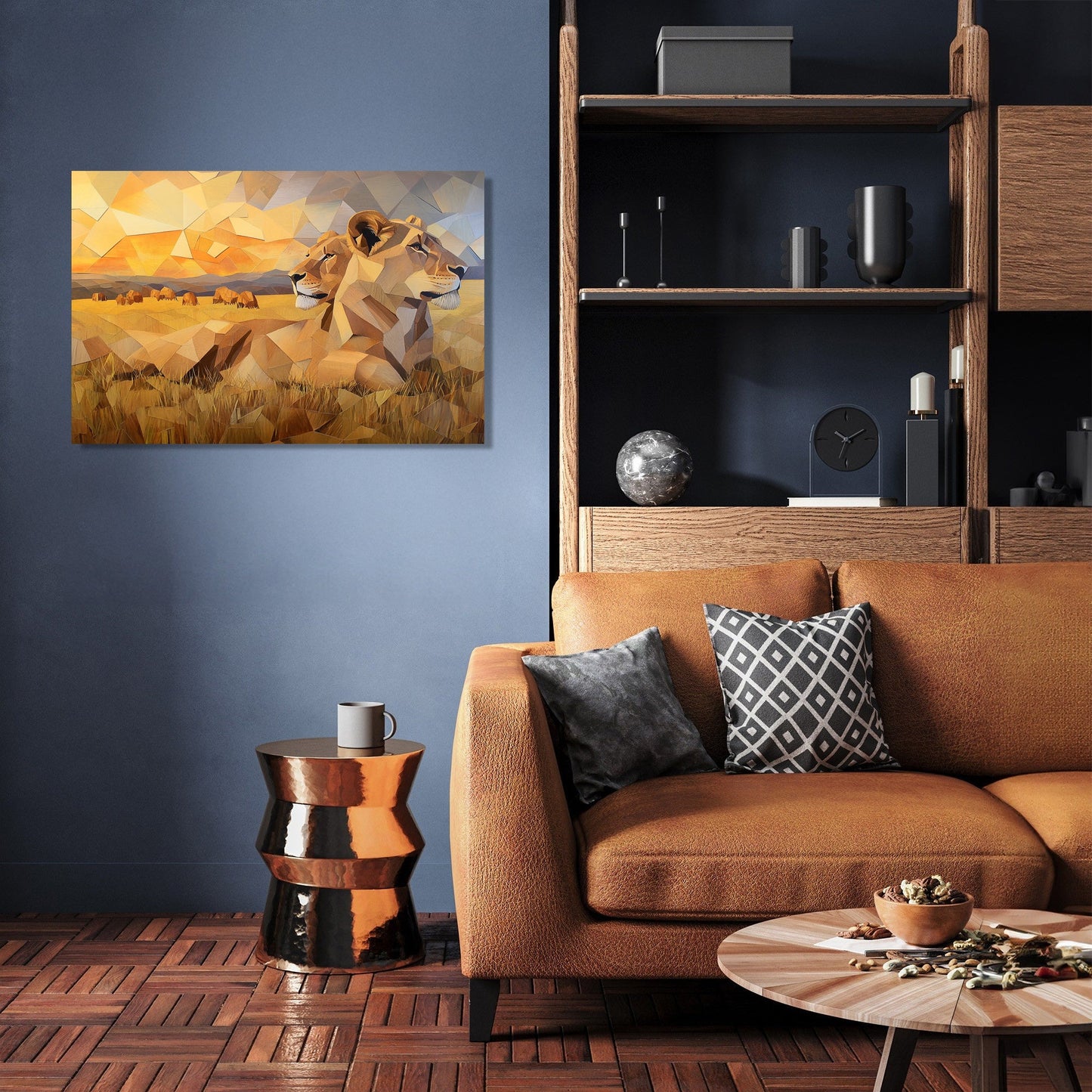 Geometric Lions Canvas