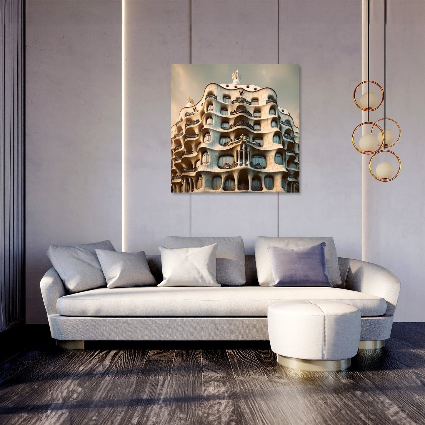 Casa Milà Waves Canvas