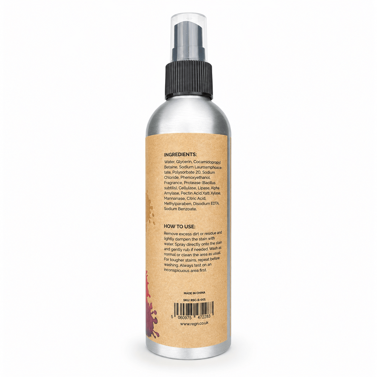Fabric Stain Cleaner Spray 200ml | Plant-Based Pre-Wash Stain Remover | By re:gn
