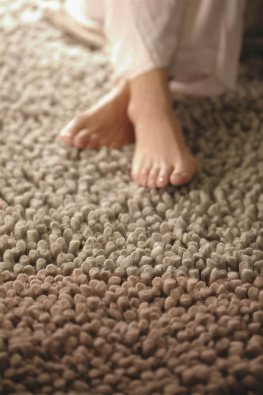 Maine Oyster Shaggy Pile Wool Rug