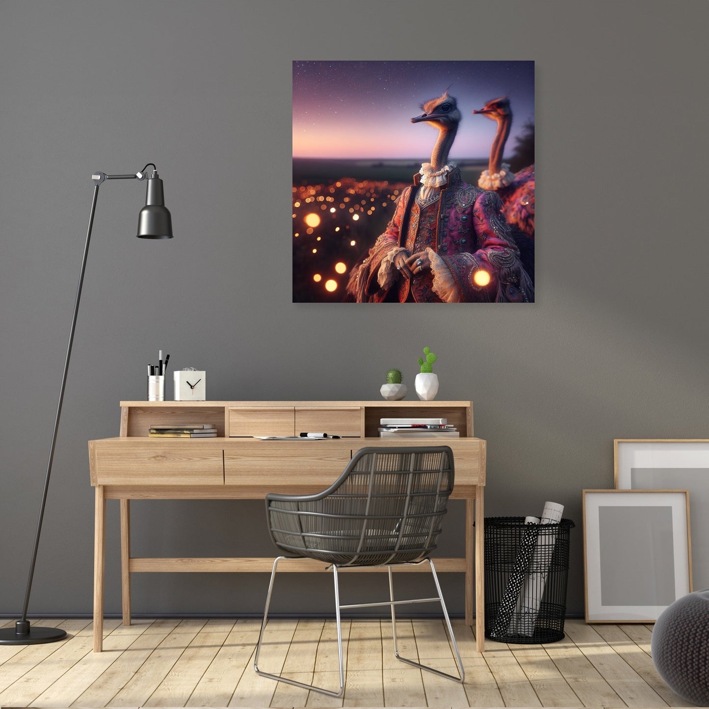 Regal Ostrich Dusk Romance Canvas