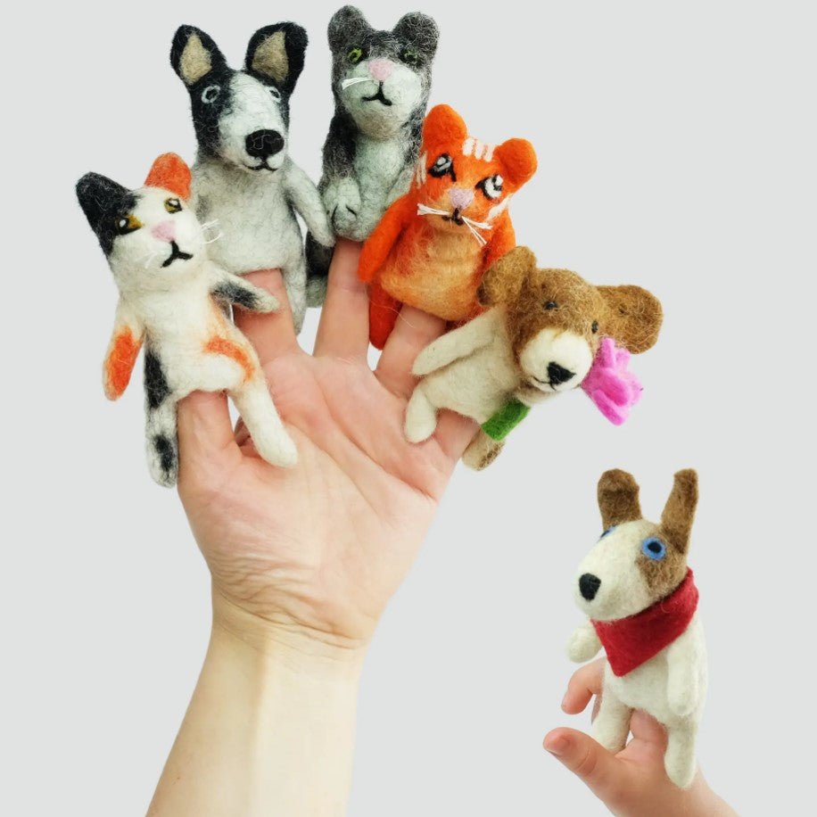 Fairtrade Felt Finger Puppets - Cats and Dogs