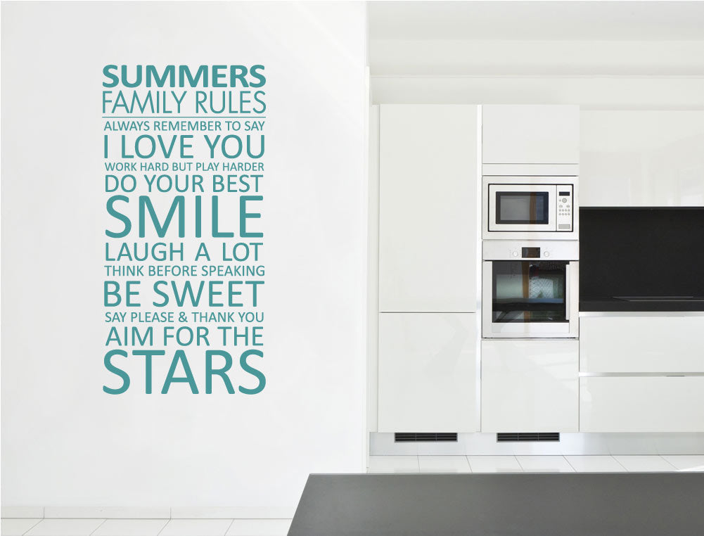 Family Rules Wall Art Sticker – Inspirational Wall Decor for the Home