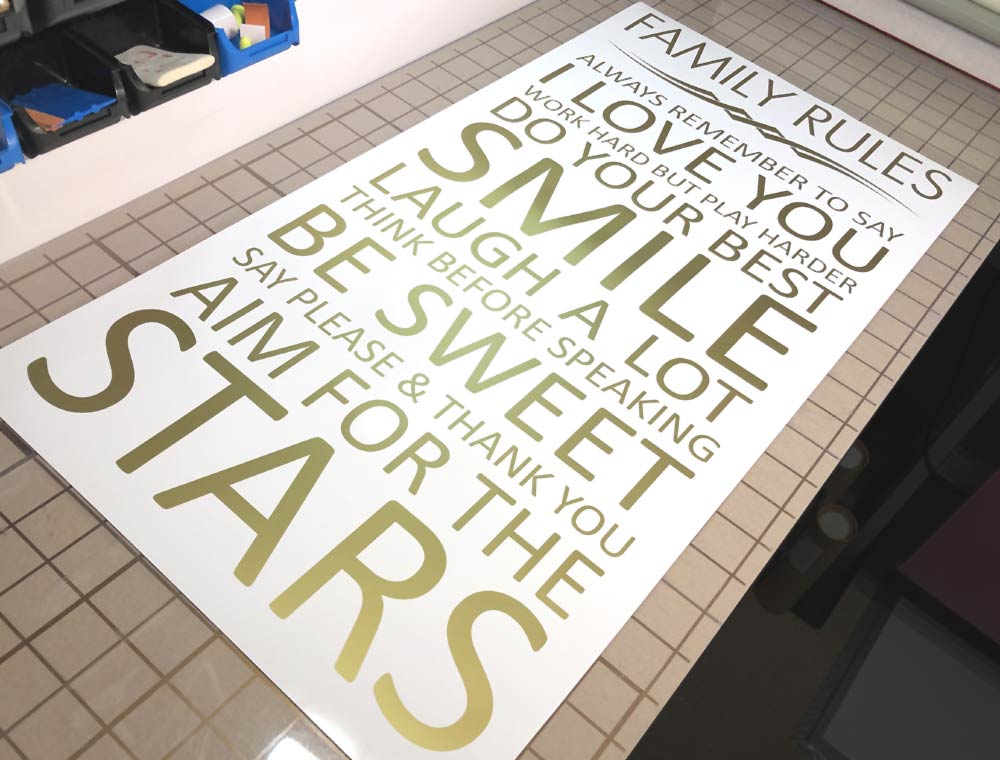 Family Rules Wall Art Sticker – Inspirational Wall Decor for the Home