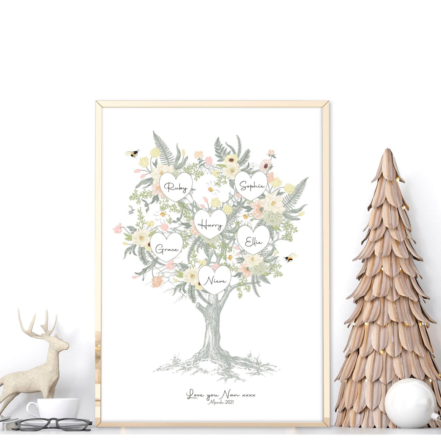 Family tree artwork Personalised wall art print