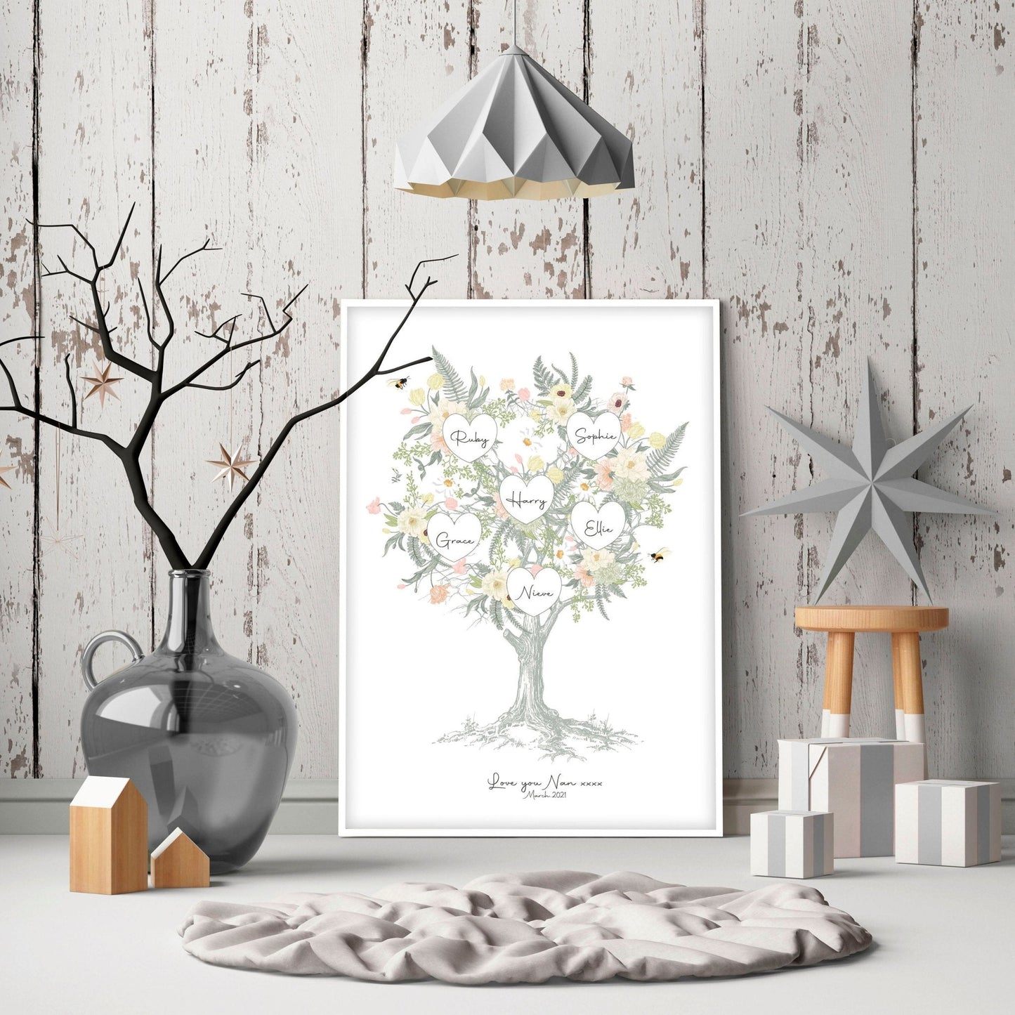 Family tree artwork Personalised wall art print