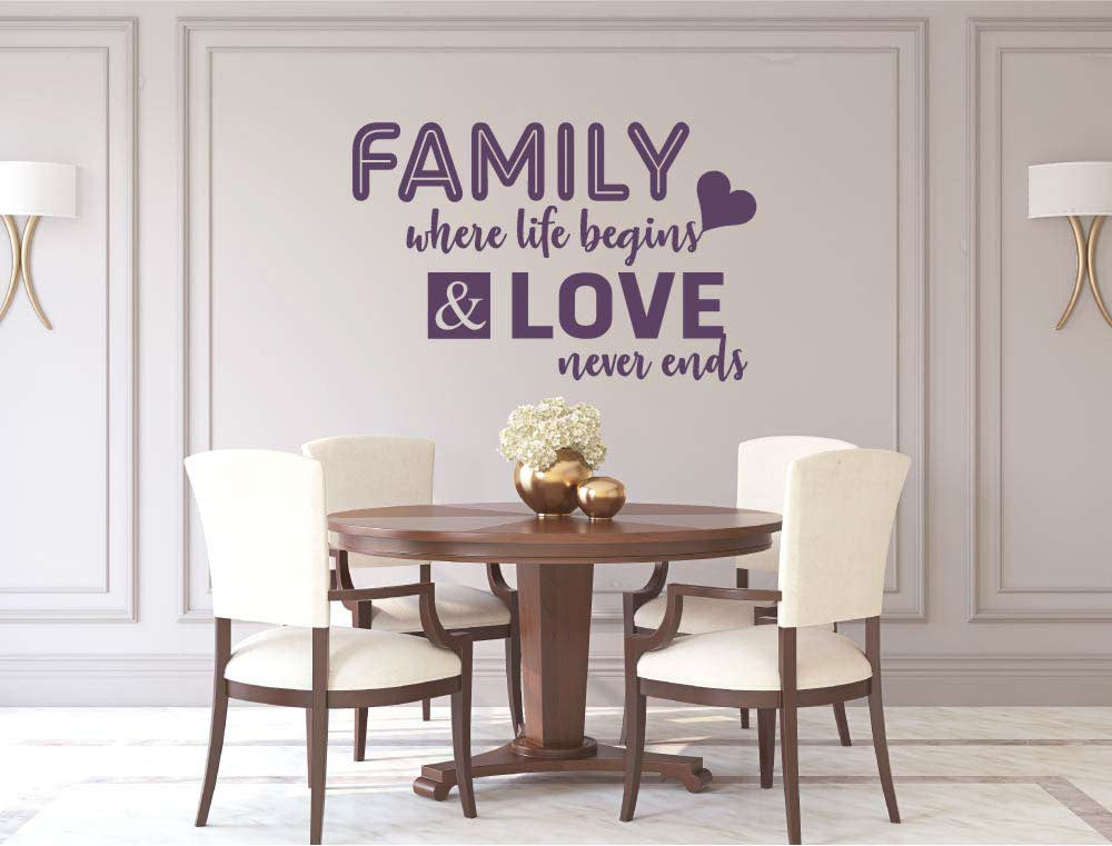 Family Where Life Begins and Love Never Ends Wall Sticker