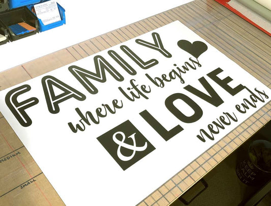 Family Where Life Begins and Love Never Ends Wall Sticker