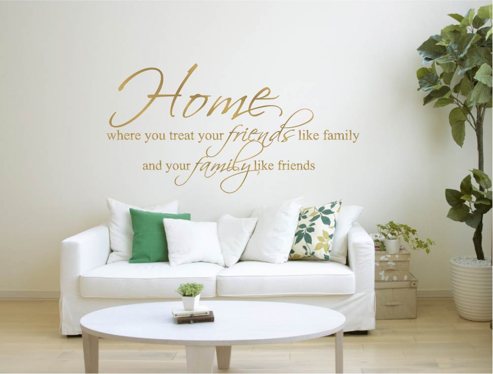 Home Family and Friends Wall Sticker Quote - Inspirational Living Room Wall Art