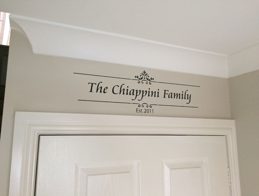 Family Established Wall Sticker | Personalised Family Name Vinyl Decal