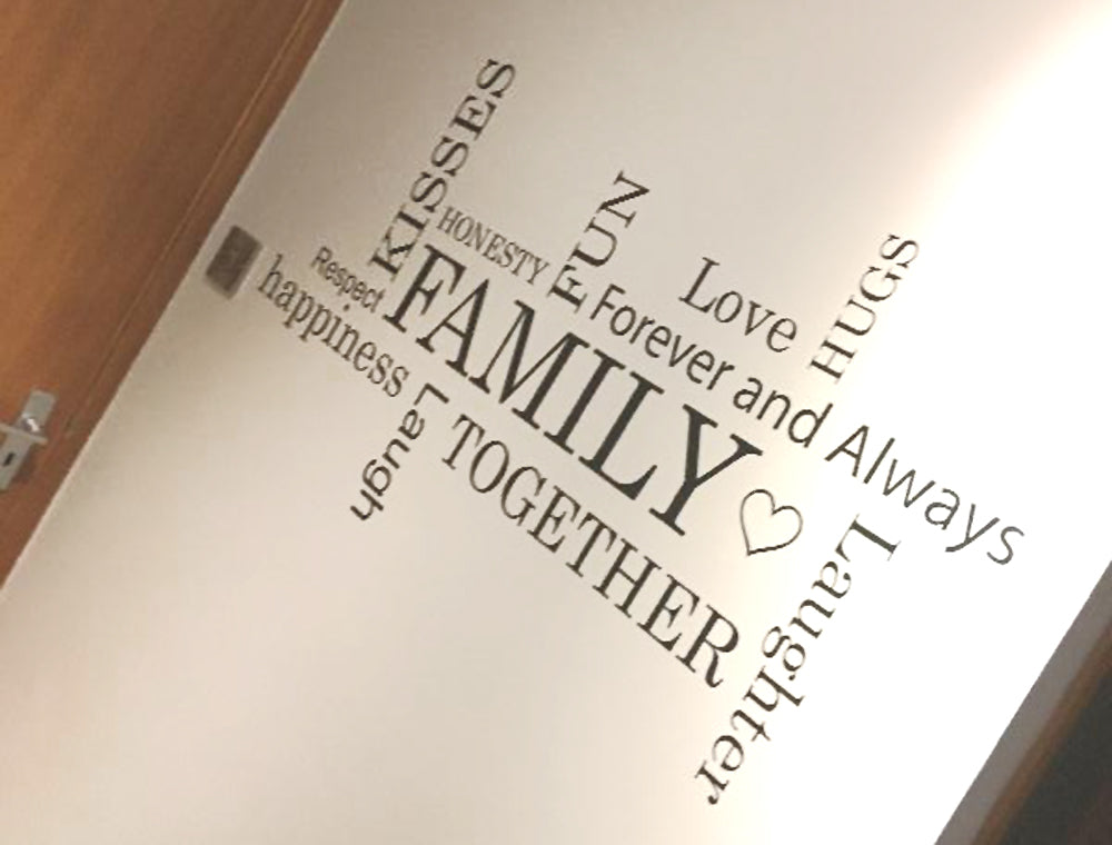 Family Word Art for Walls Sticker – Meaningful Home Wall Décor