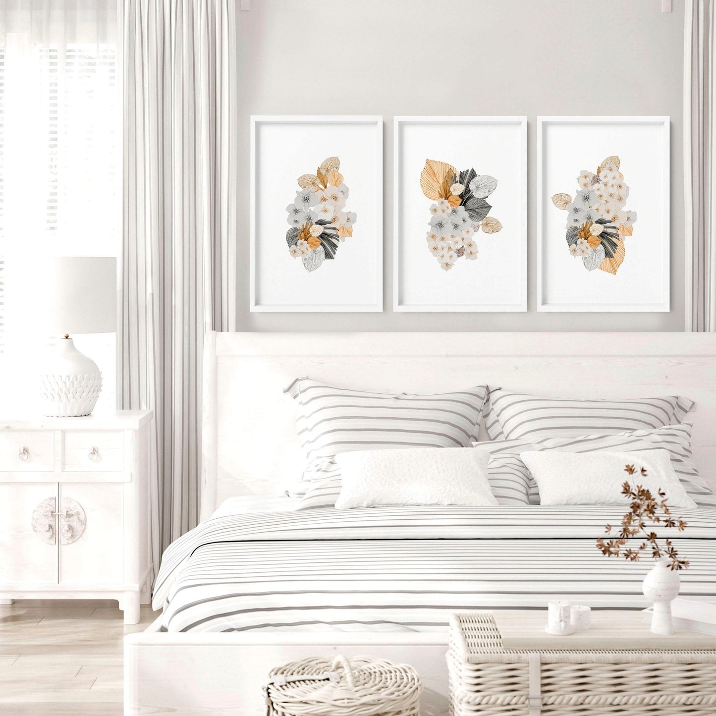 Wall pictures bedroom | set of 3 unique wall art