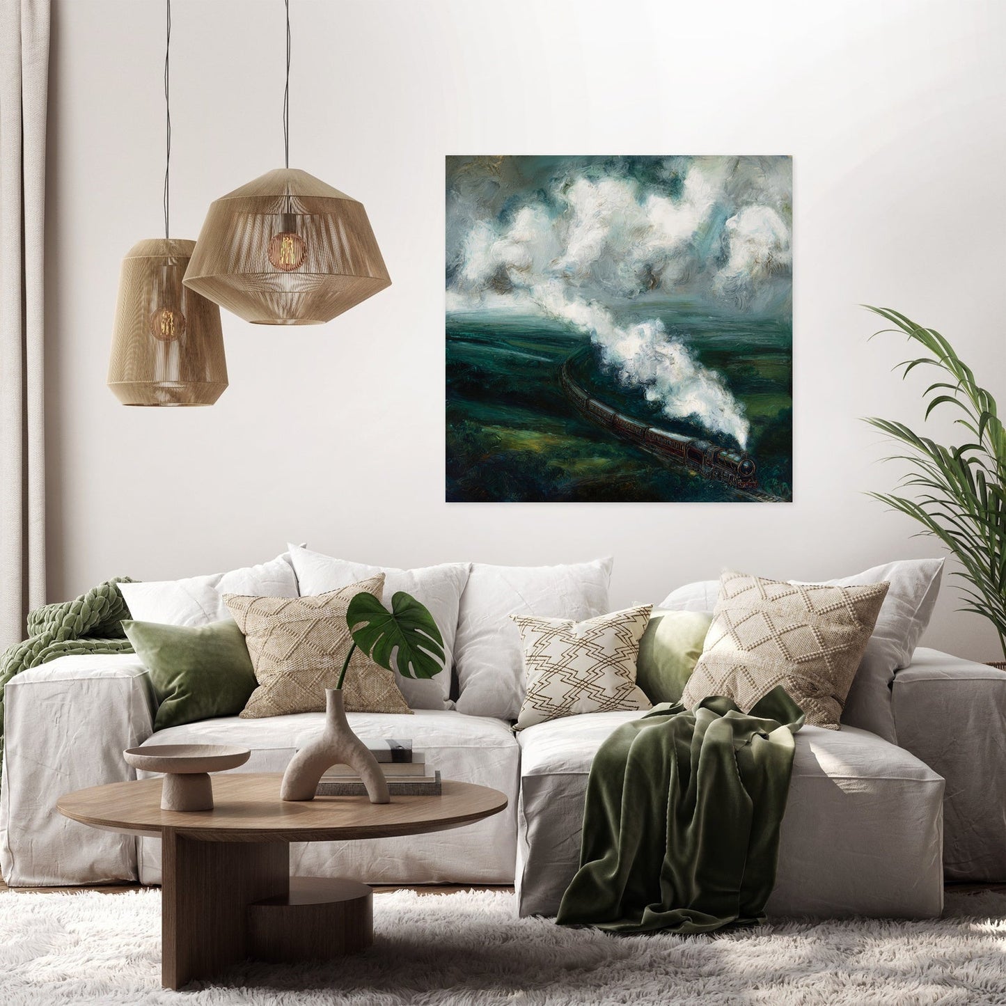 Steam Train Heraldry Canvas
