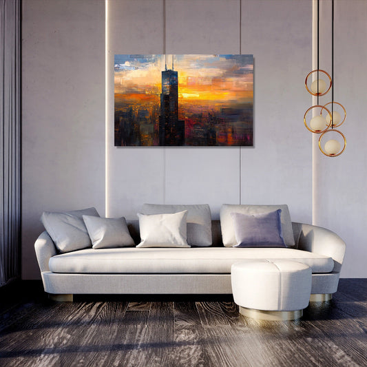 Willis Tower Evening Canvas
