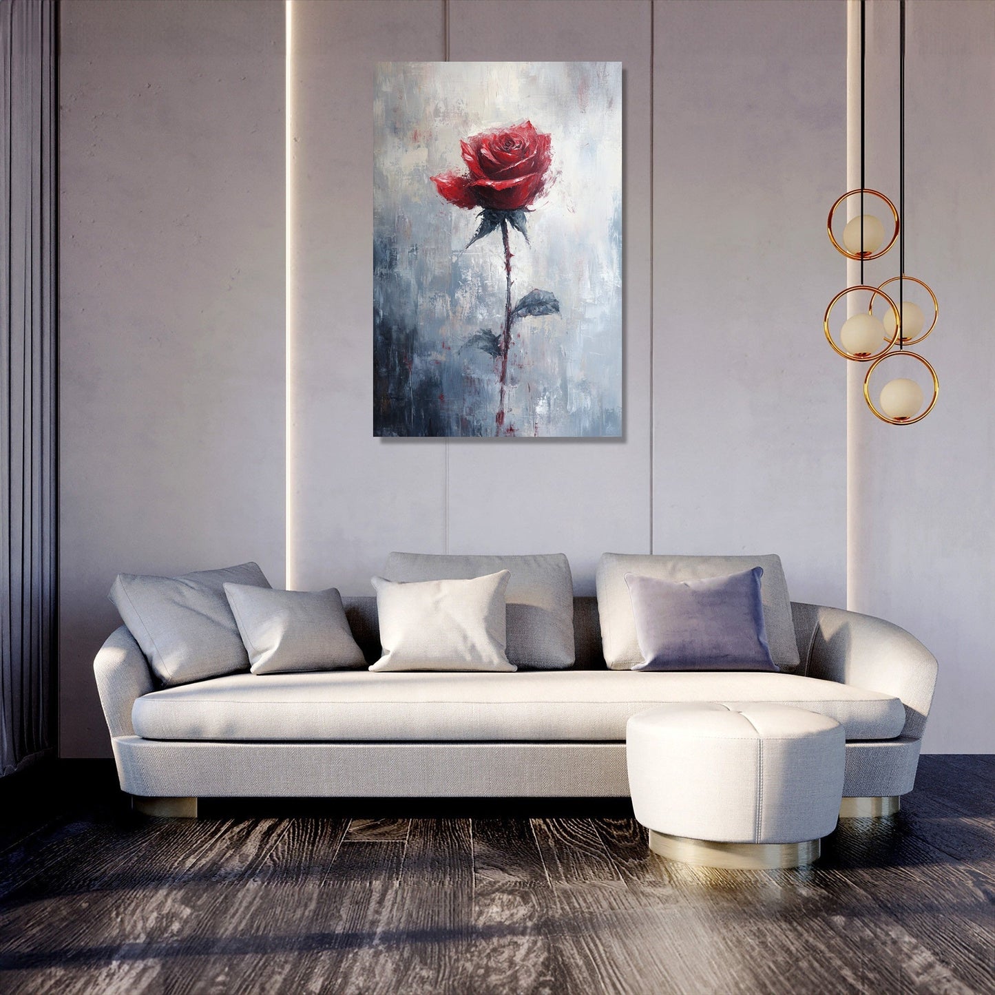 Scarlet Whisper Rose Canvas
