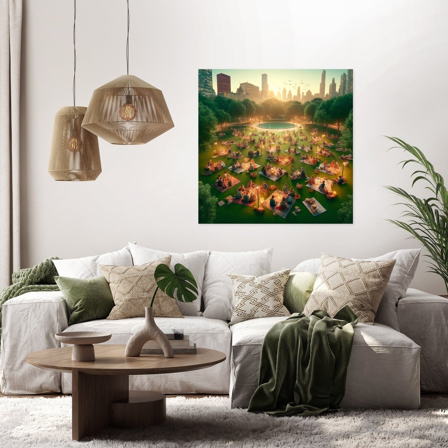 Picnic Sunset in Summer Canvas
