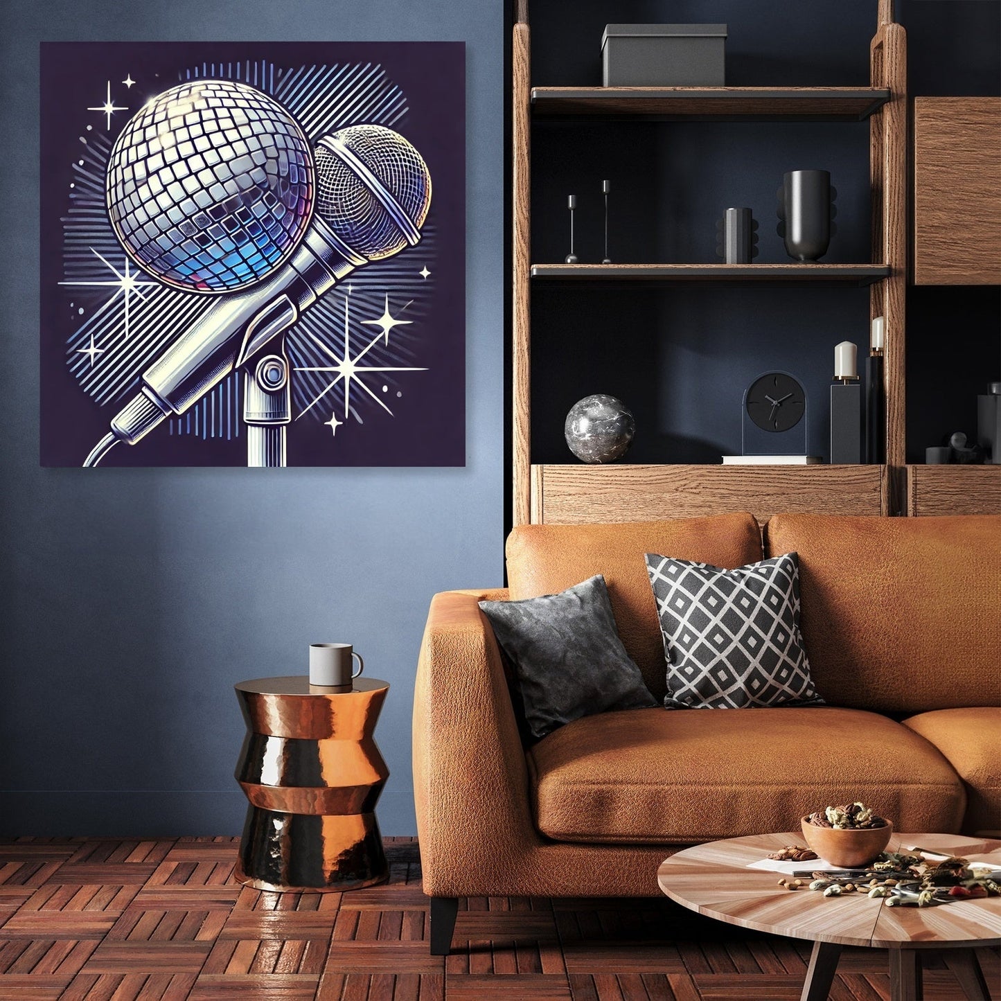 Disco Mic Sparkle Canvas