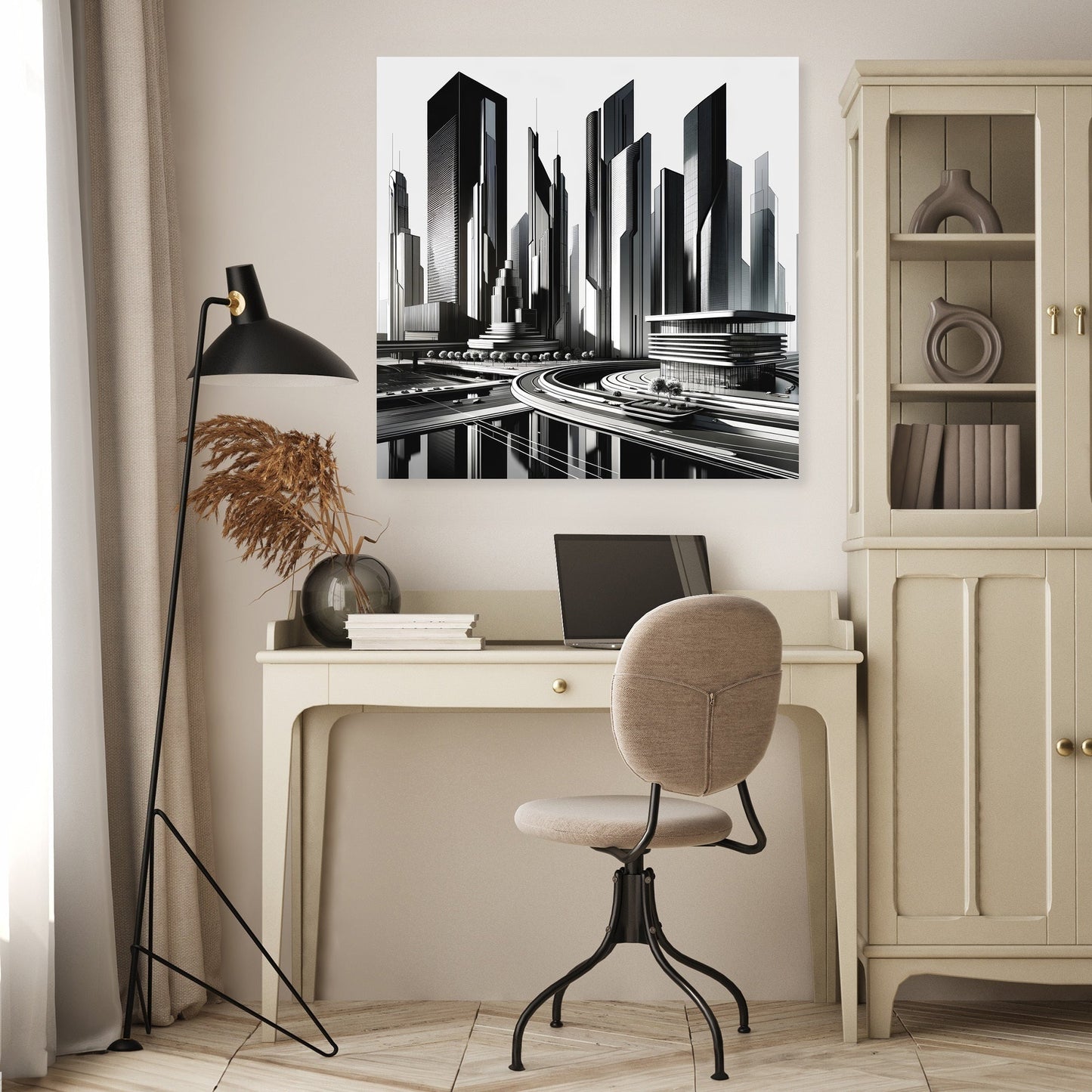 Futuristic Skyline Canvas