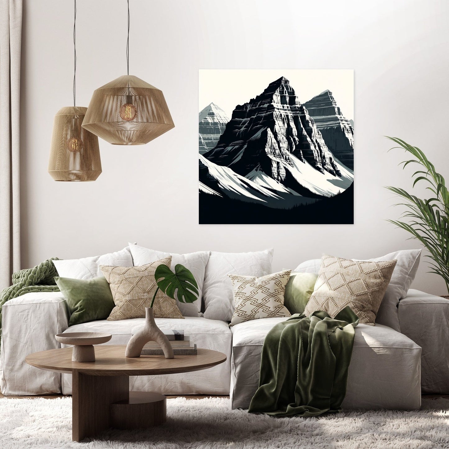 Rockies Modernist Monochrome Canvas