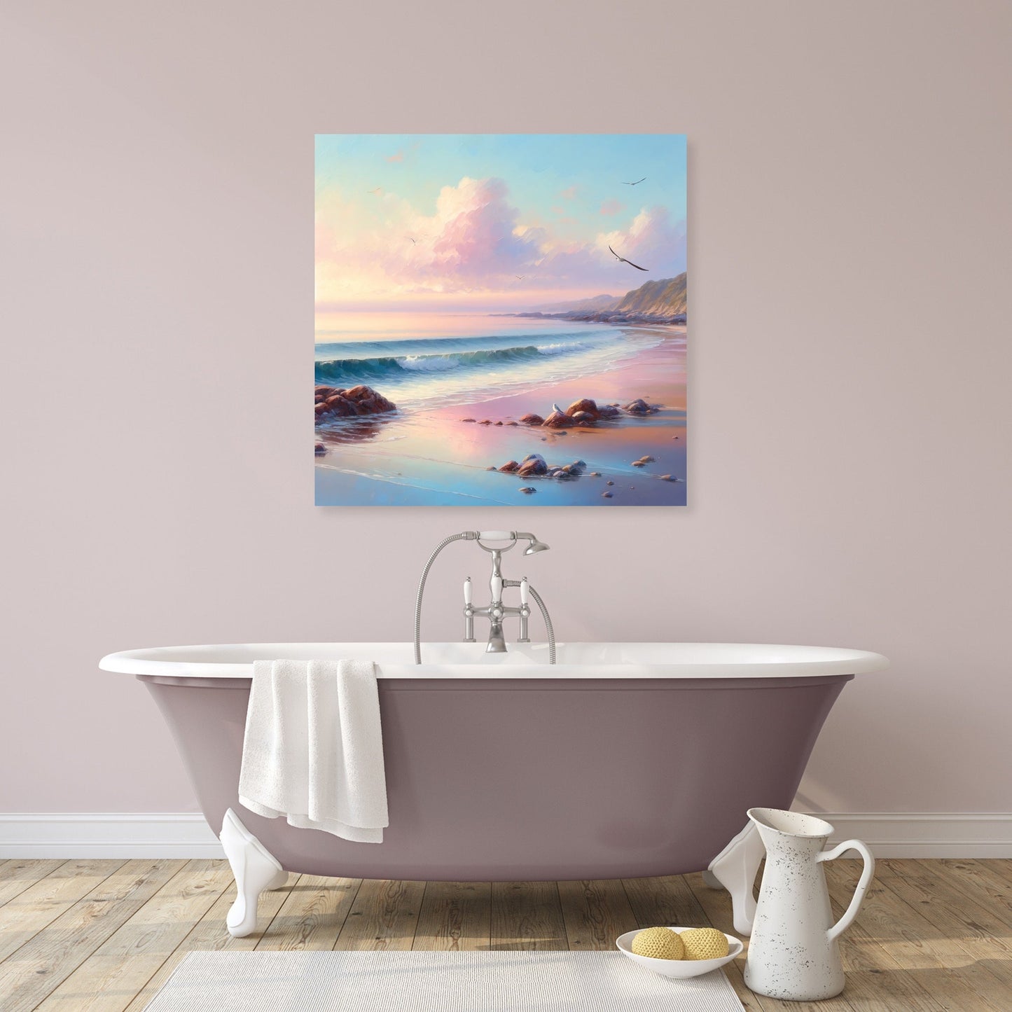 Rocky Coastline at Dawn Canvas
