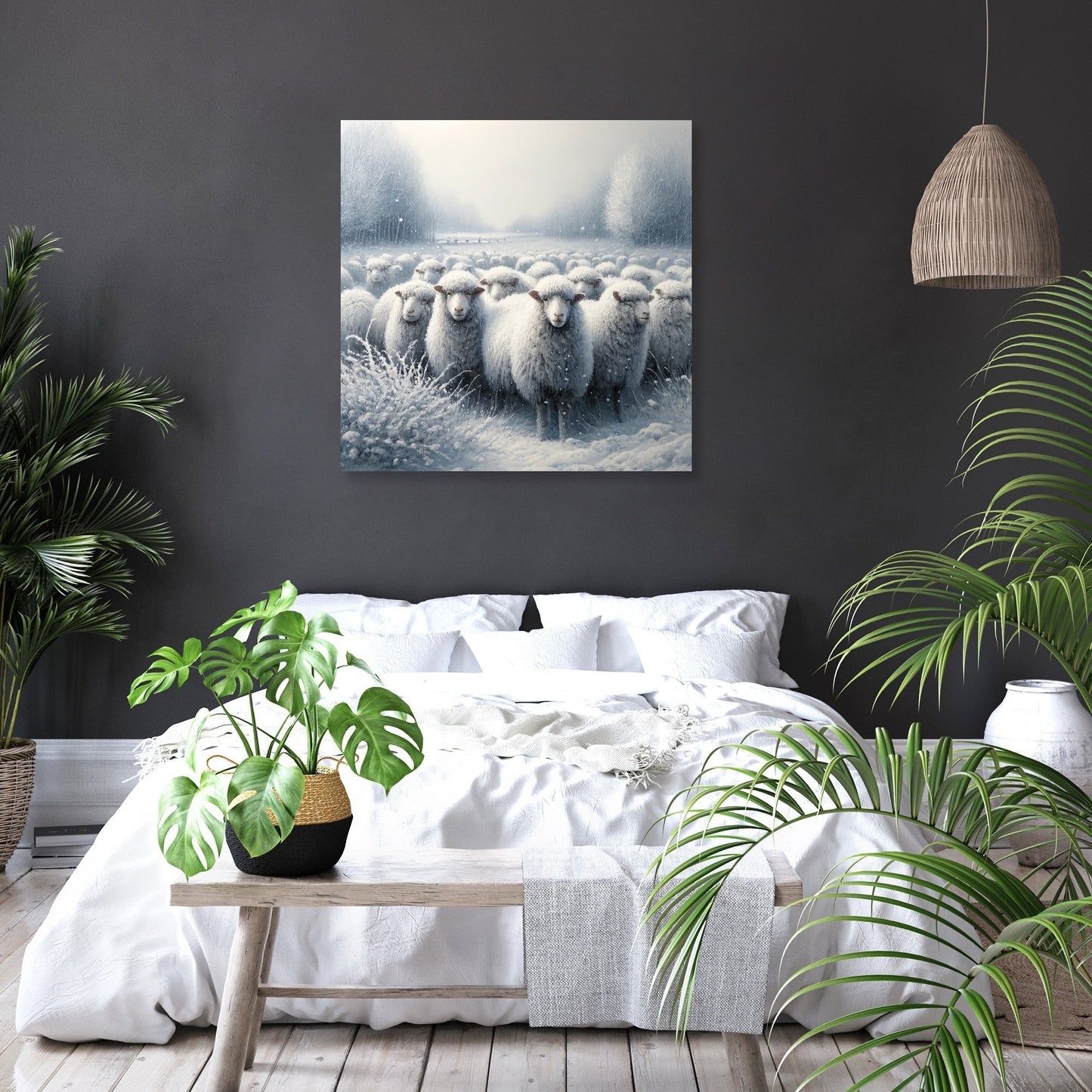 Winter's Embrace Sheep Canvas