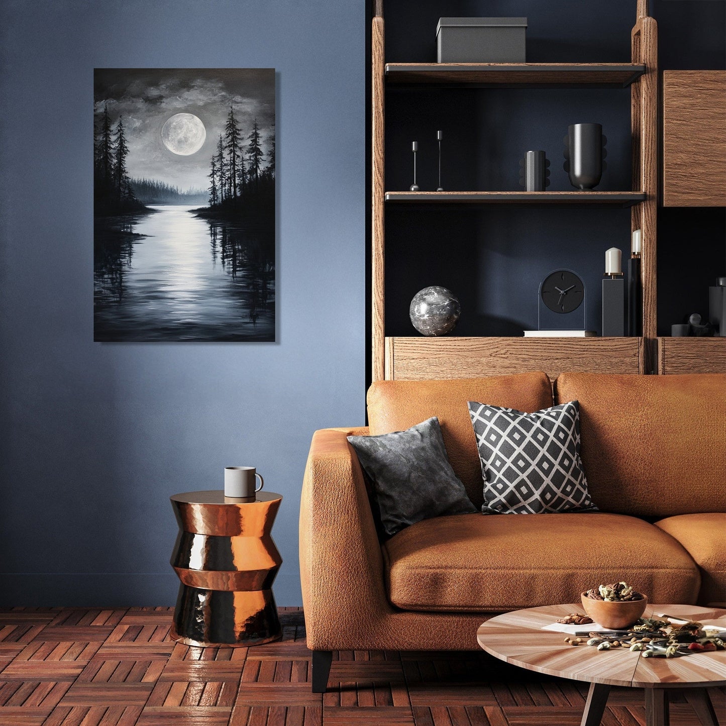 Lunar Serenity Lake Canvas