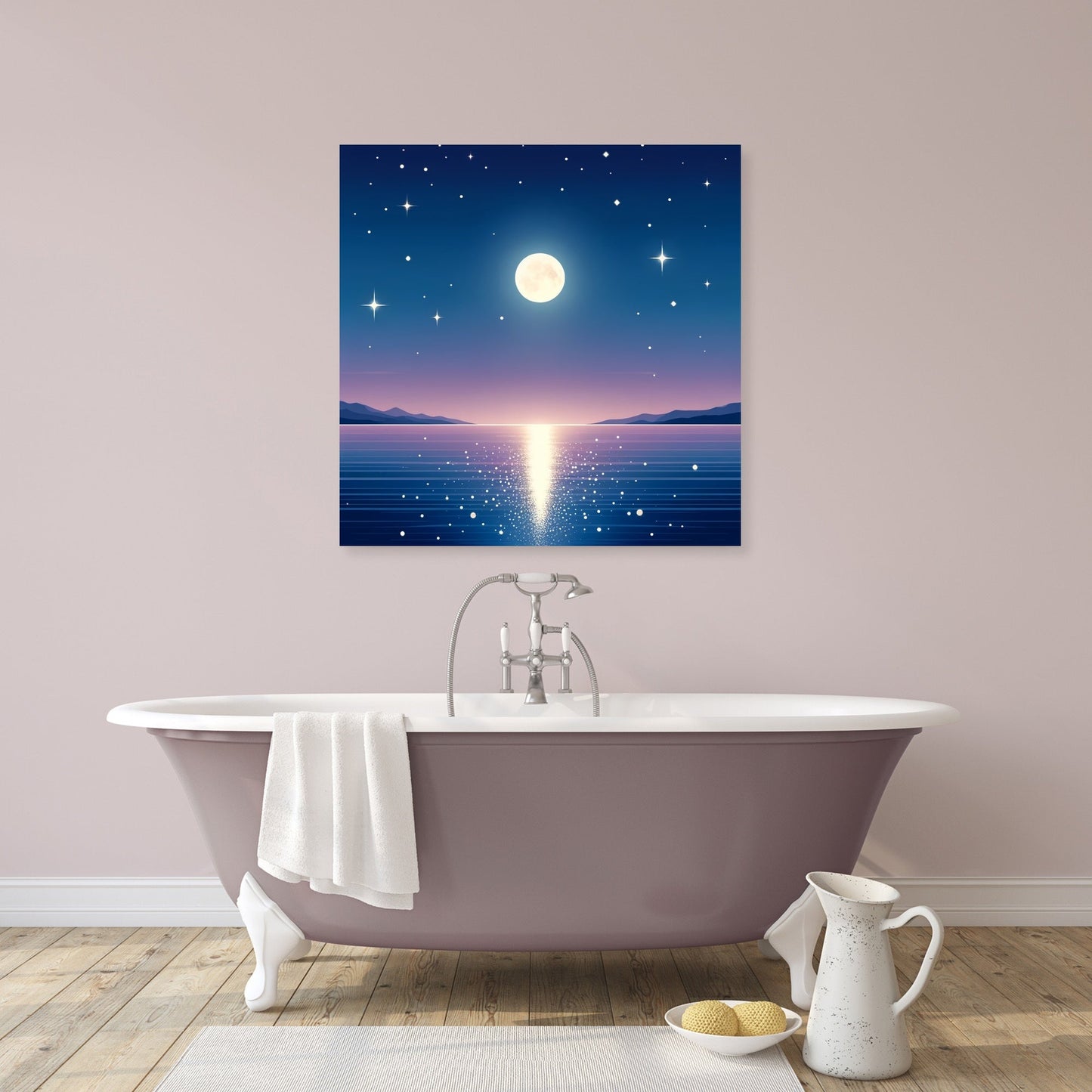 Moonlit Ocean Canvas
