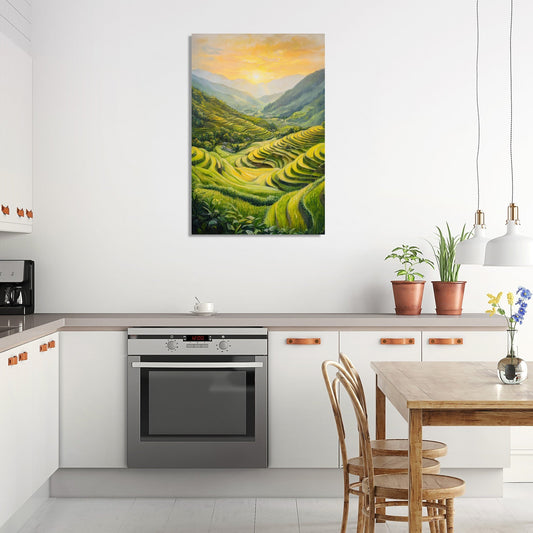 Verdant Rice Fields Canvas