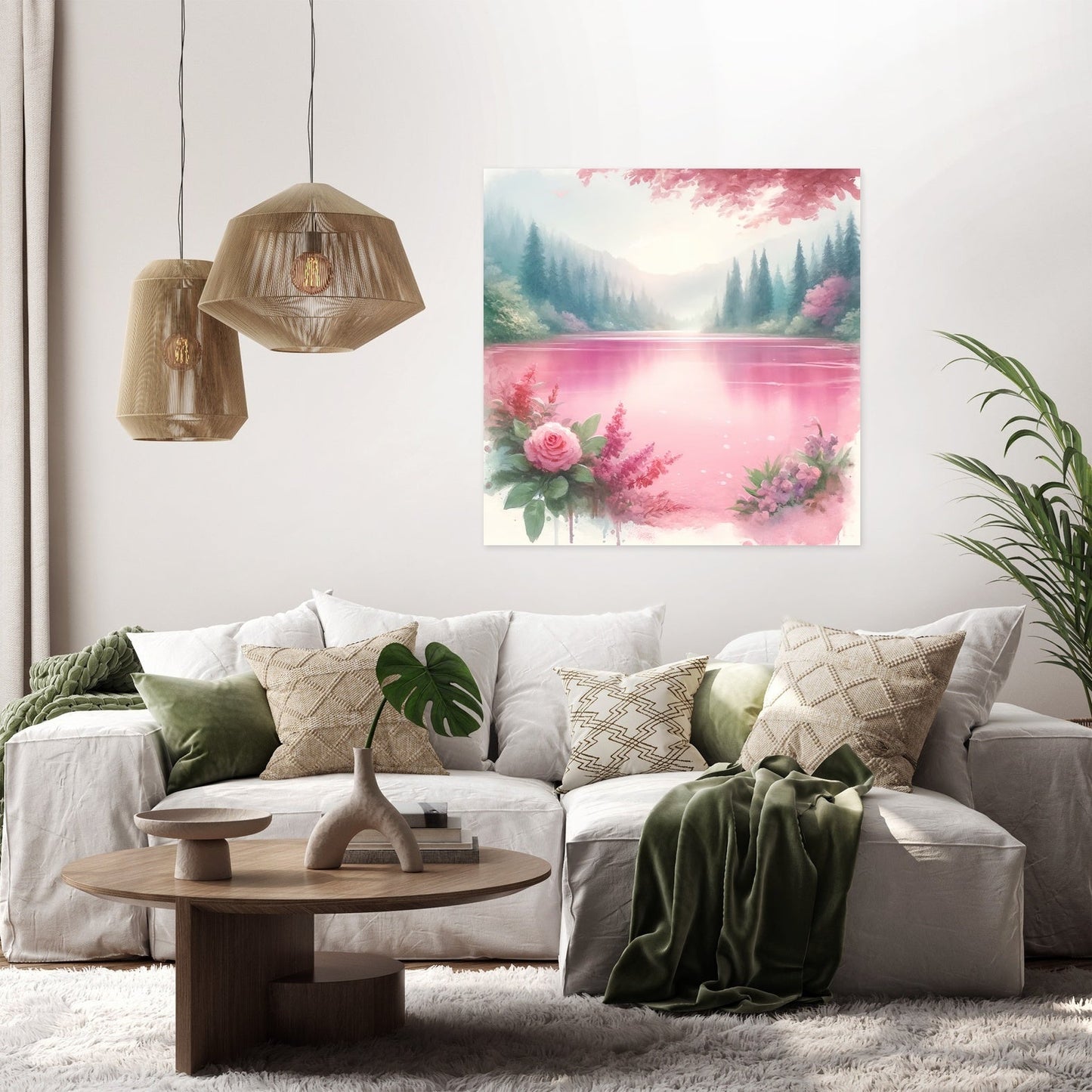Pink Lake Serenity Canvas