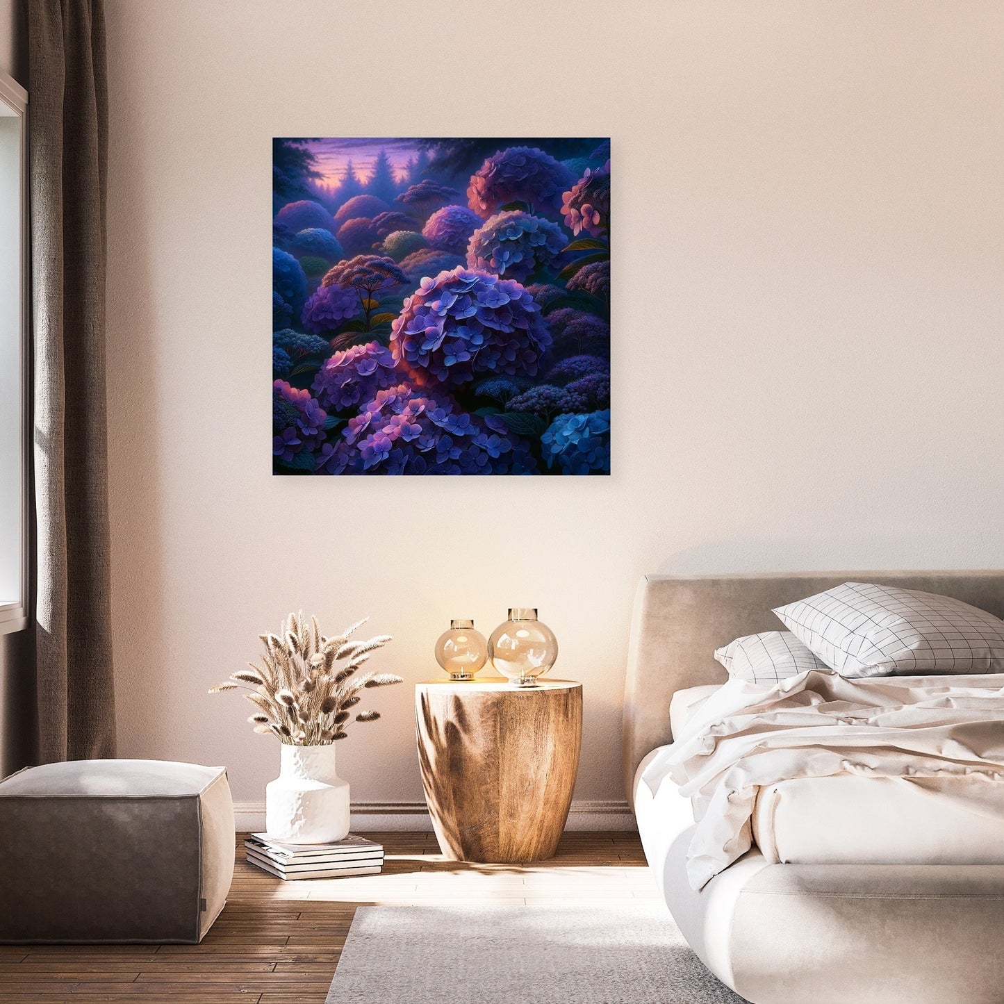Twilight Hydrangea Harmony Canvas