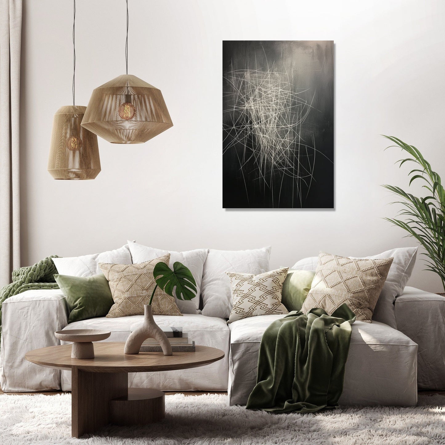 White Lines on Grey Canvas