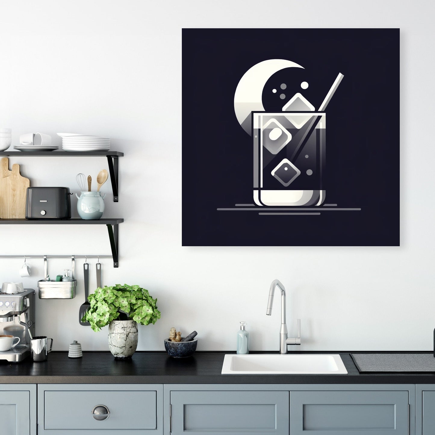 Dark & Stormy Minimalist Canvas