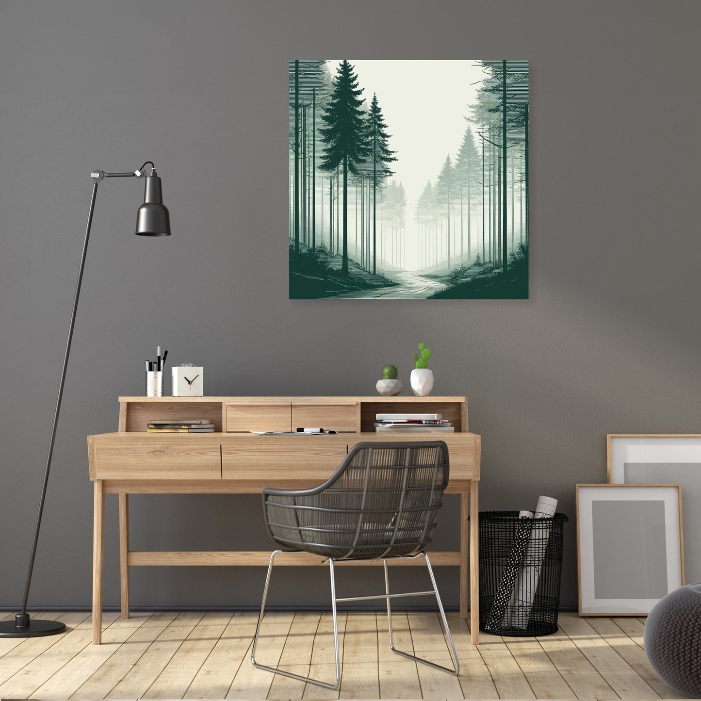 Mystical Forest in Muted Shades Canvas