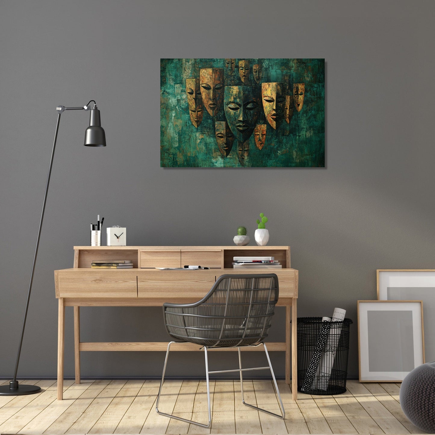 Tribal Masks Forest Canvas