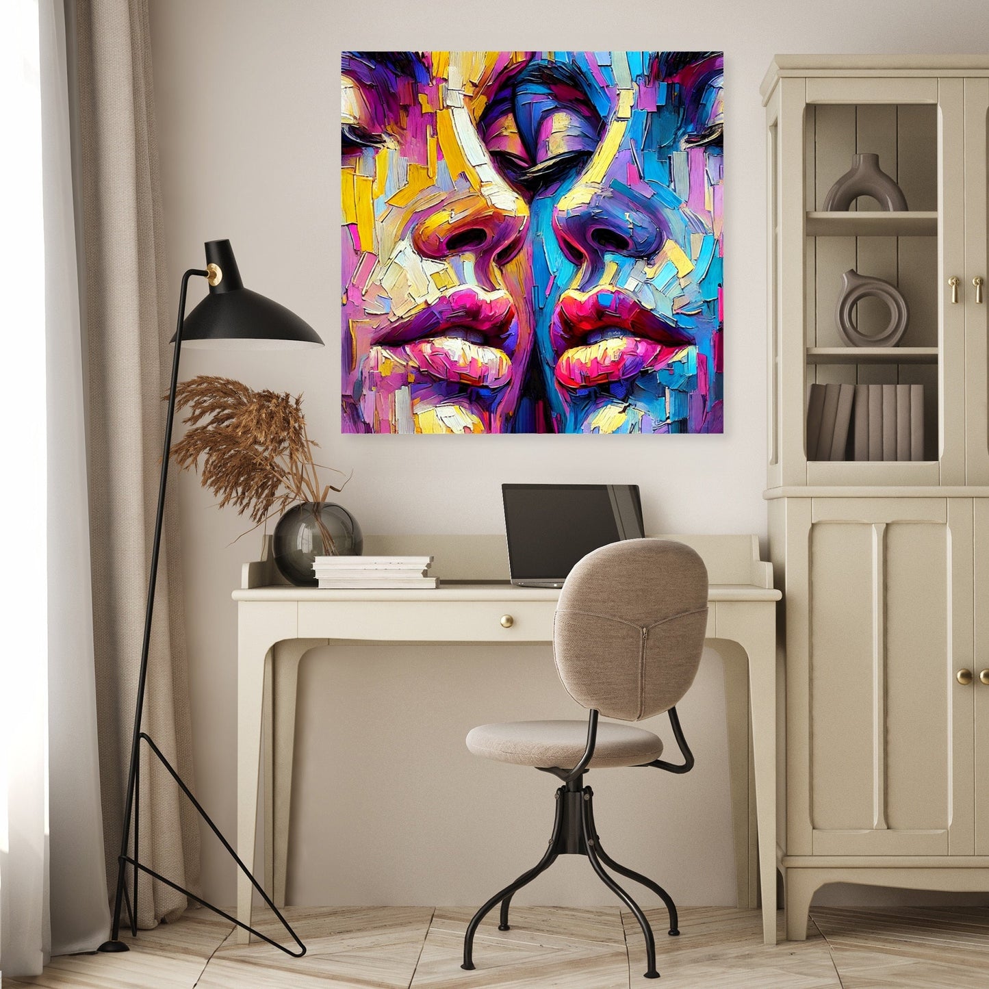Vibrant Contrast Faces Canvas