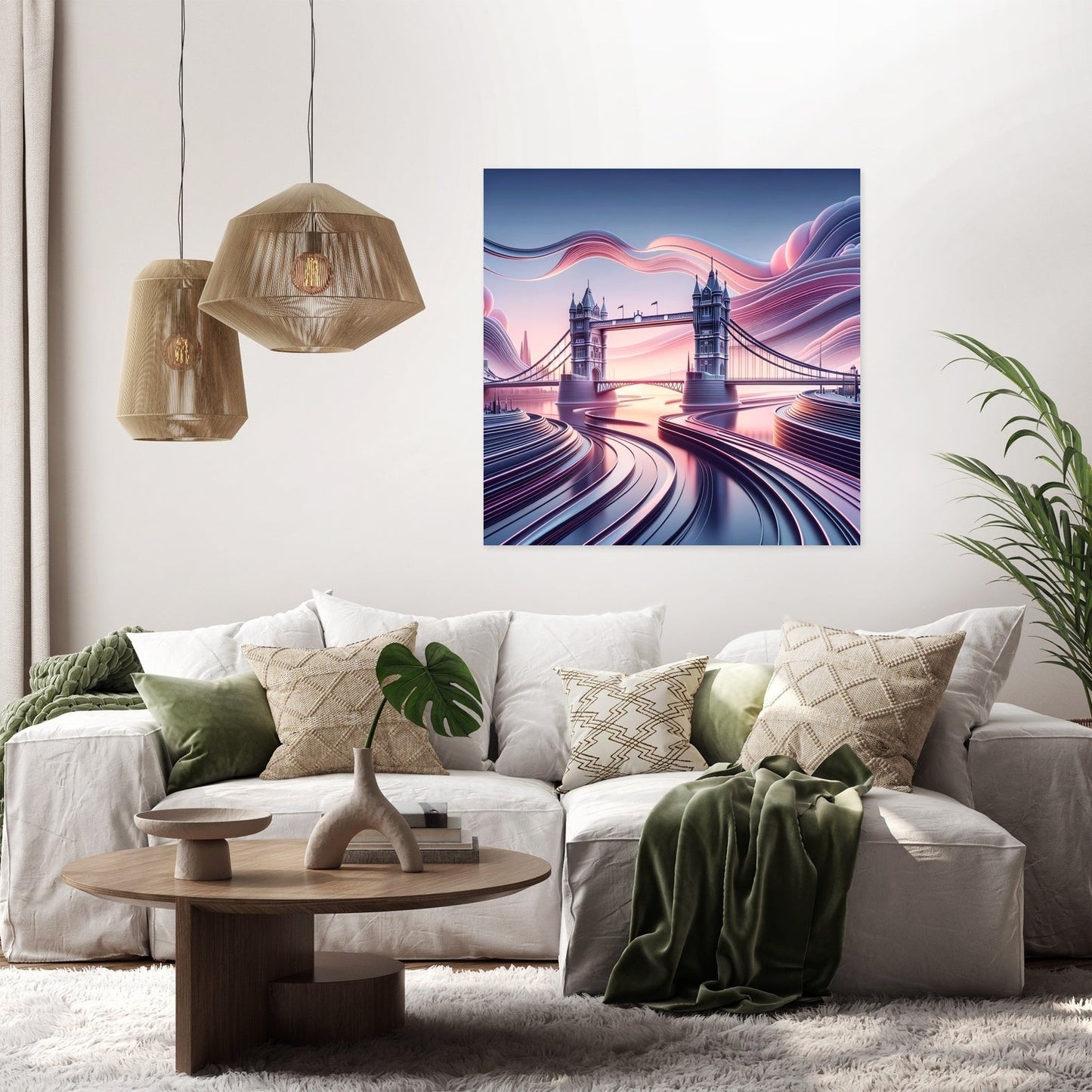 Futuristic Tower Bridge Canvas