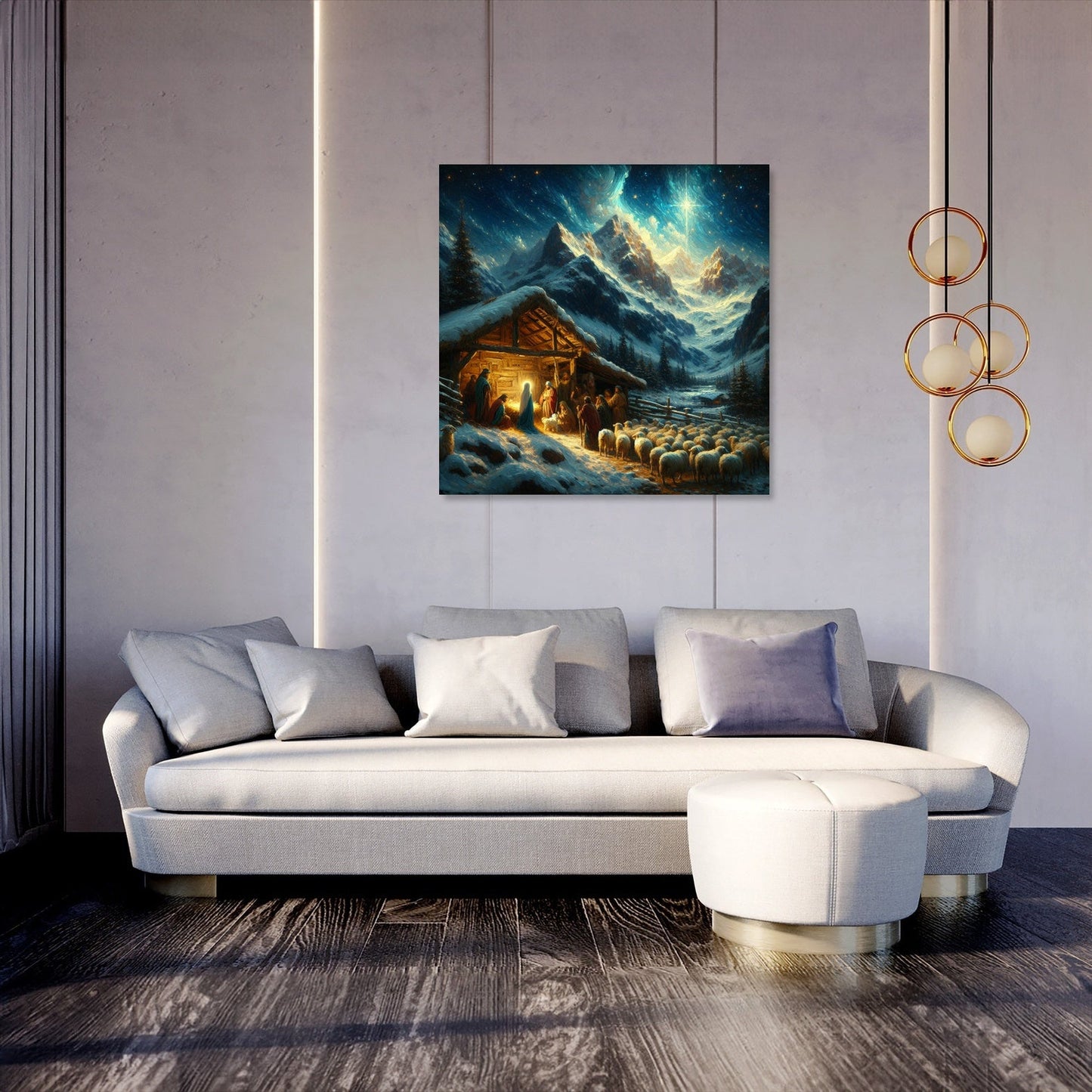 Nativity Serenity Mountain Canvas