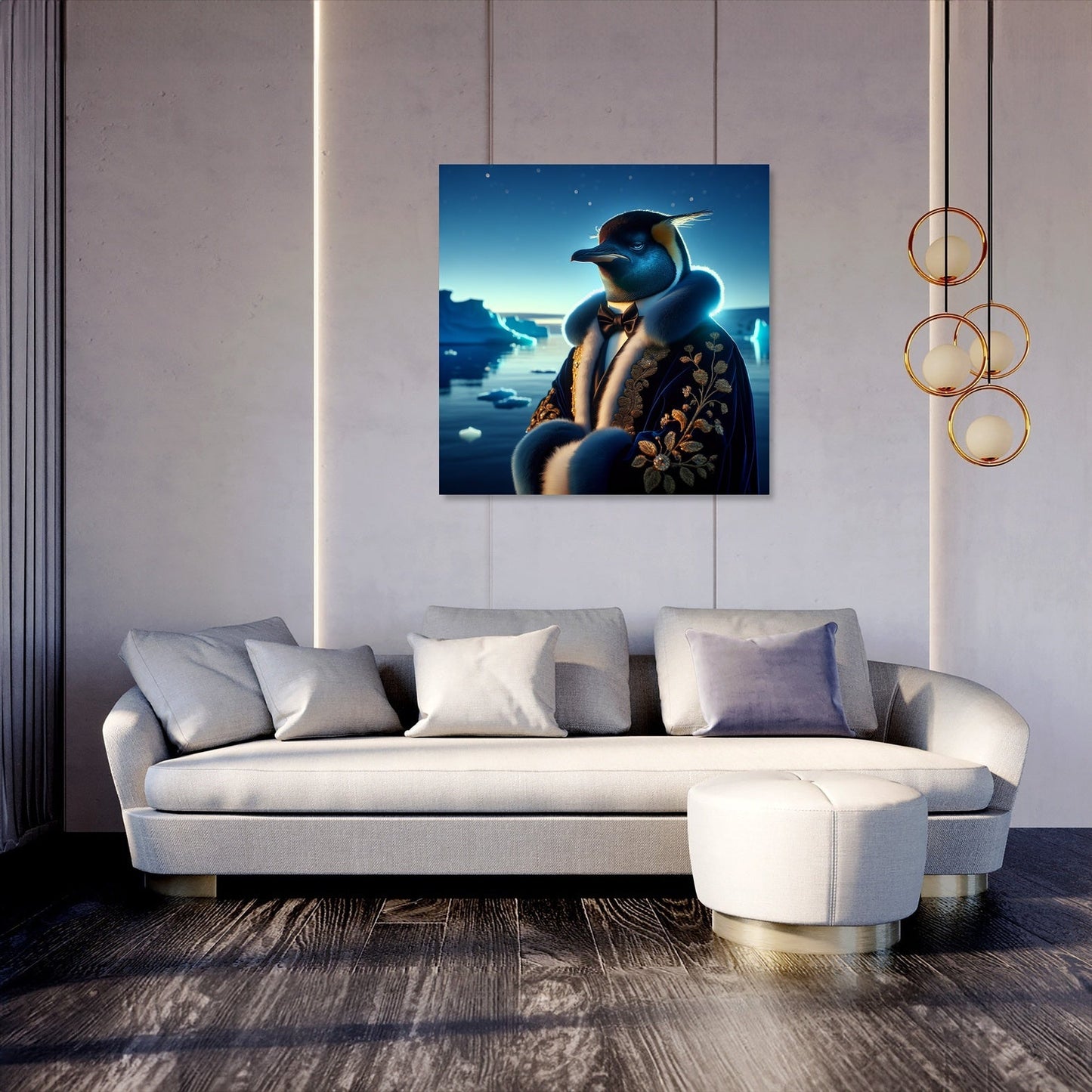 Regal Penguin Twilight Majesty Canvas