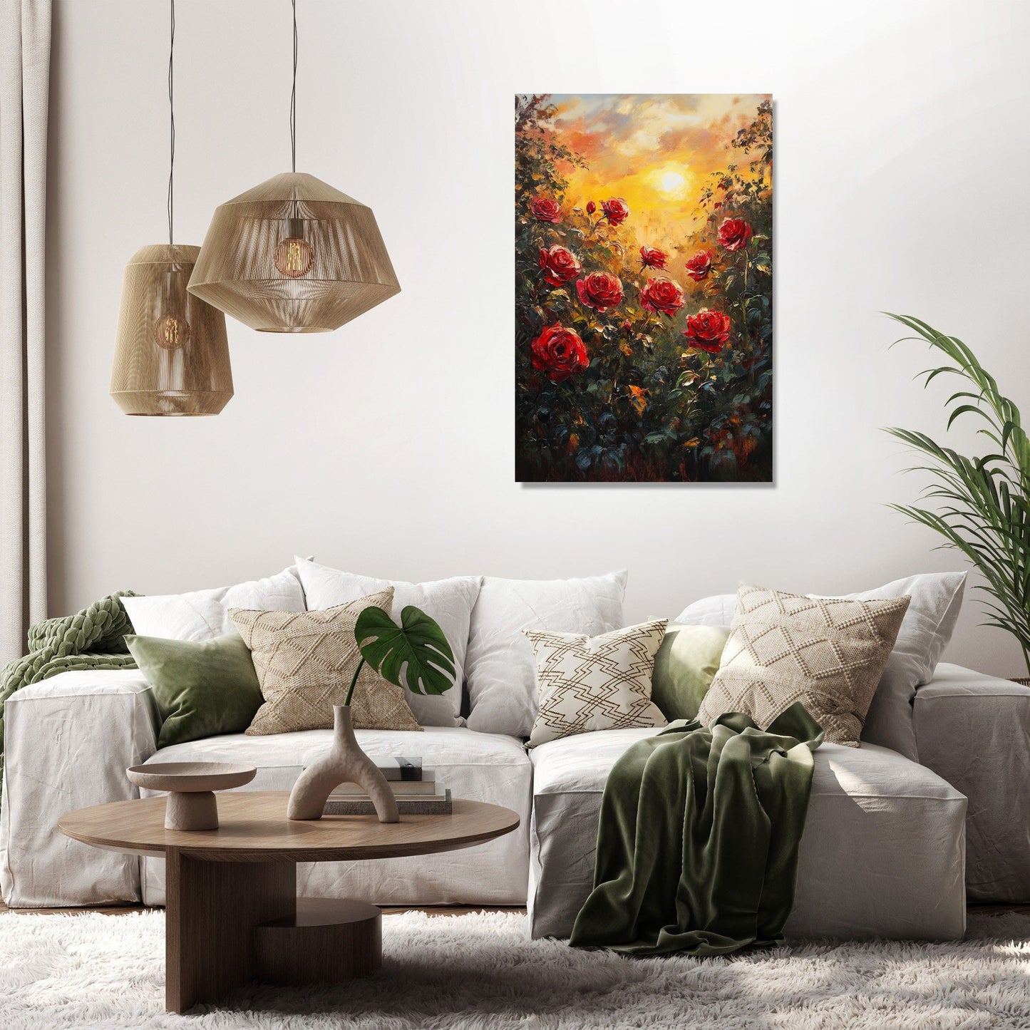 Sunset Rose Garden Canvas